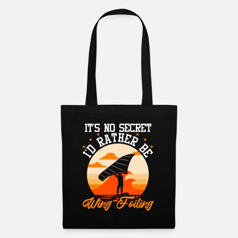 Wingsurfing Foil Wing Wing Boarding Wing Foiling - Tote Bag - black