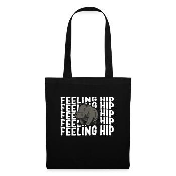 Chemise d’hippopotame, se sentir hanche mignon hippopotame jeu de mots - Sac en tissu - noir - Devant