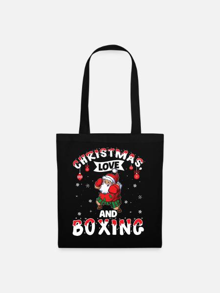 Christmas Love Boxing Boxer Weihnachtsgeschenk - Stoffbeutel - Schwarz