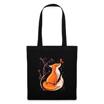 Cute Fox with Flowers Foxes Gift Nature - Tote Bag - black - Front