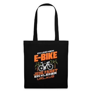 Ich und Mein E Bike Urlaub Rente Elektrofahrrad - Stoffbeutel - Schwarz - Vorne