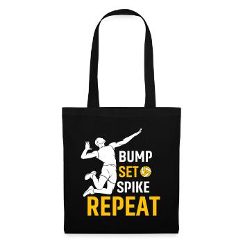 Bump Set Spike Repeat - Stoffbeutel - Schwarz - Vorne