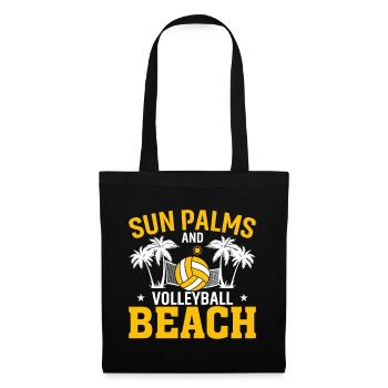 Sun, palm trees and volleyball beach - Tote Bag - black - Front