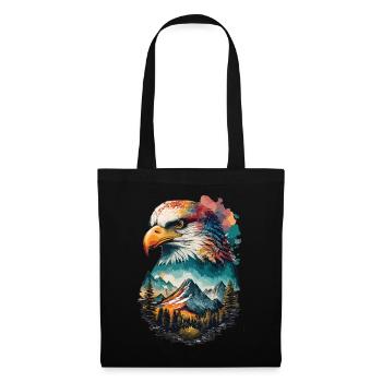 Vue de l’aigle : paysage de montagne et majesté du ciel - Sac en tissu - noir - Devant