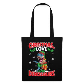 Dino Boy Enfants Noël Amour Dinosaure - Sac en tissu - noir - Devant