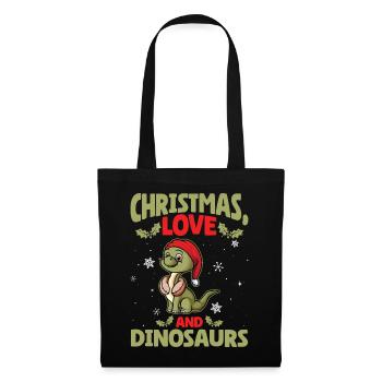 Dino Boy Enfants Noël Amour Dinosaure - Sac en tissu - noir - Devant