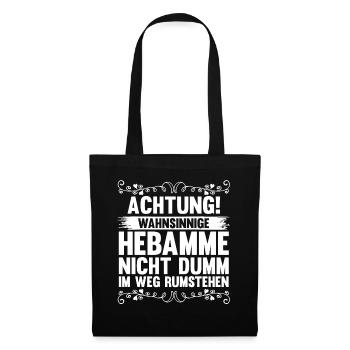 Geburtshelferin Hebamme - Stoffbeutel - Schwarz - Vorne