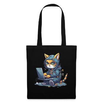 Cat Programmer Computer Software Developer Coder C - Stoffbeutel - Schwarz - Vorne