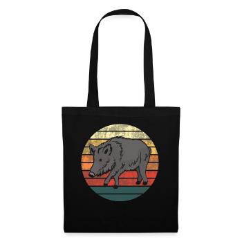 Majestätisches Wildschwein Waldliebhaber Geschenk - Stoffbeutel - Schwarz - Vorne