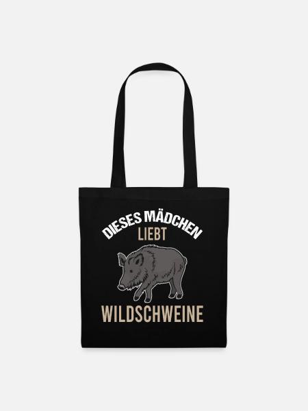 Mädchen Wildschweinliebe Charmantes Geschenk - Stoffbeutel - Schwarz