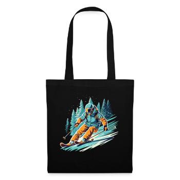 Speed and snow: downhill with the skier - Tote Bag - black - Front