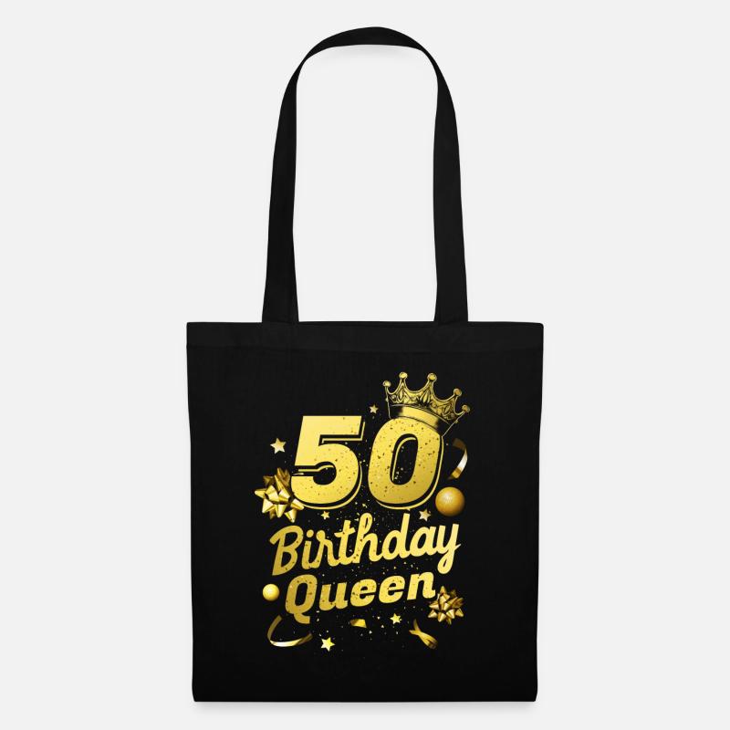 Birthday Queen 50 - Stoffbeutel - Schwarz