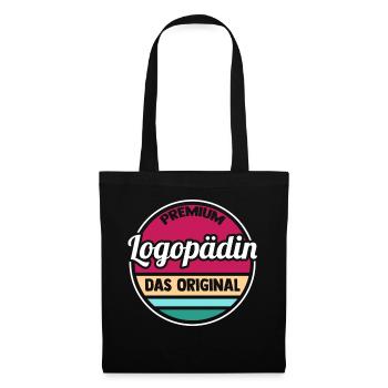 Logopädie Logopädin - Stoffbeutel - Schwarz - Vorne