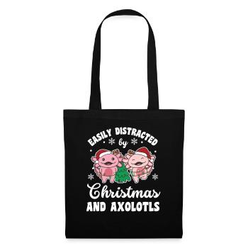 Facilement distrait par Noël et les axolotls - Sac en tissu - noir - Devant