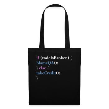 Programmer QA Saying Computer Programming - Stoffbeutel - Schwarz - Vorne