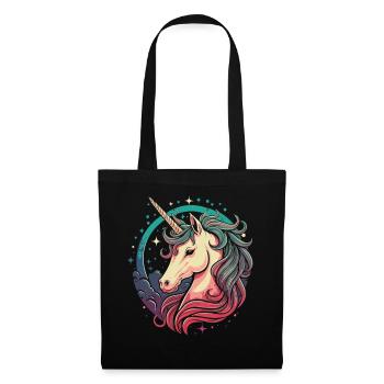 Night Magic: Unicorn in Comic Style - Tote Bag - black - Front