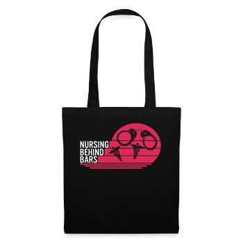 Krankenschwester Hemd, Stille hinter Gittern T-Shirt, RN Geschenk - Stoffbeutel - Schwarz - Vorne