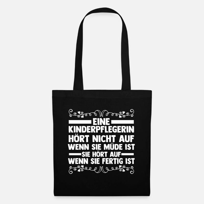 Erzieherin Kindergärtnerin Kinderpflegerin - Stoffbeutel - Schwarz