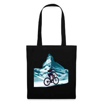 Matterhorn Radfahrer Rennrad Kunst - Stoffbeutel - Schwarz - Vorne
