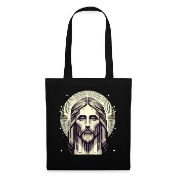 Jesus Vektor Polygon Christus Kopf Religion - Stoffbeutel - Schwarz - Vorne