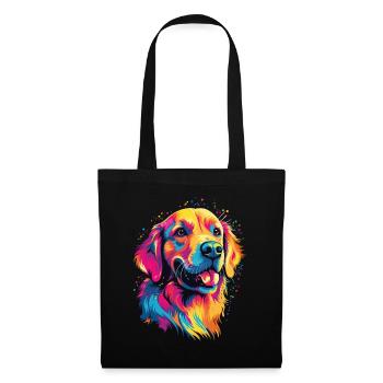 Watercolor Colorful Golden Retriever - Tote Bag - black - Front
