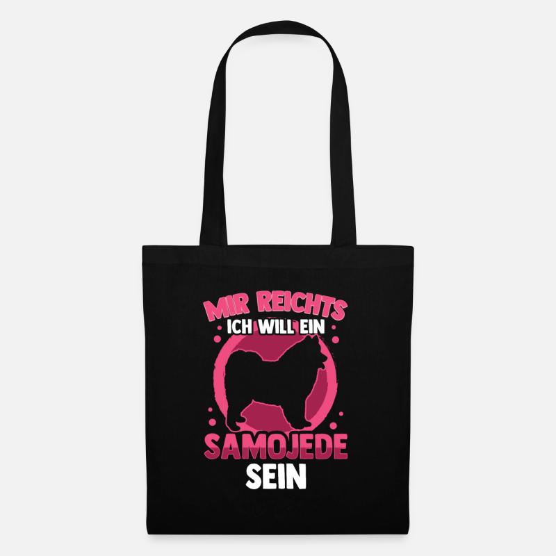 Ich will ein Samojede sein Samojedenspitz - Stoffbeutel - Schwarz