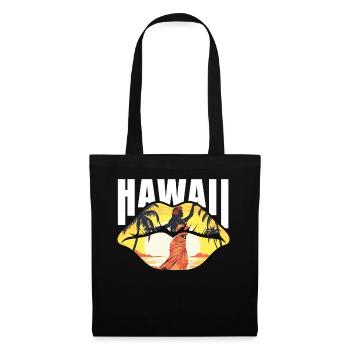 Tropical Summer Hawaii Beach Lips Retro Sunset - Stoffbeutel - Schwarz - Vorne