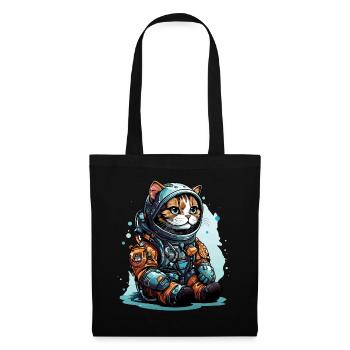 Cat Astronaut Helmet Space Explorer Astronauts Cat - Stoffbeutel - Schwarz - Vorne