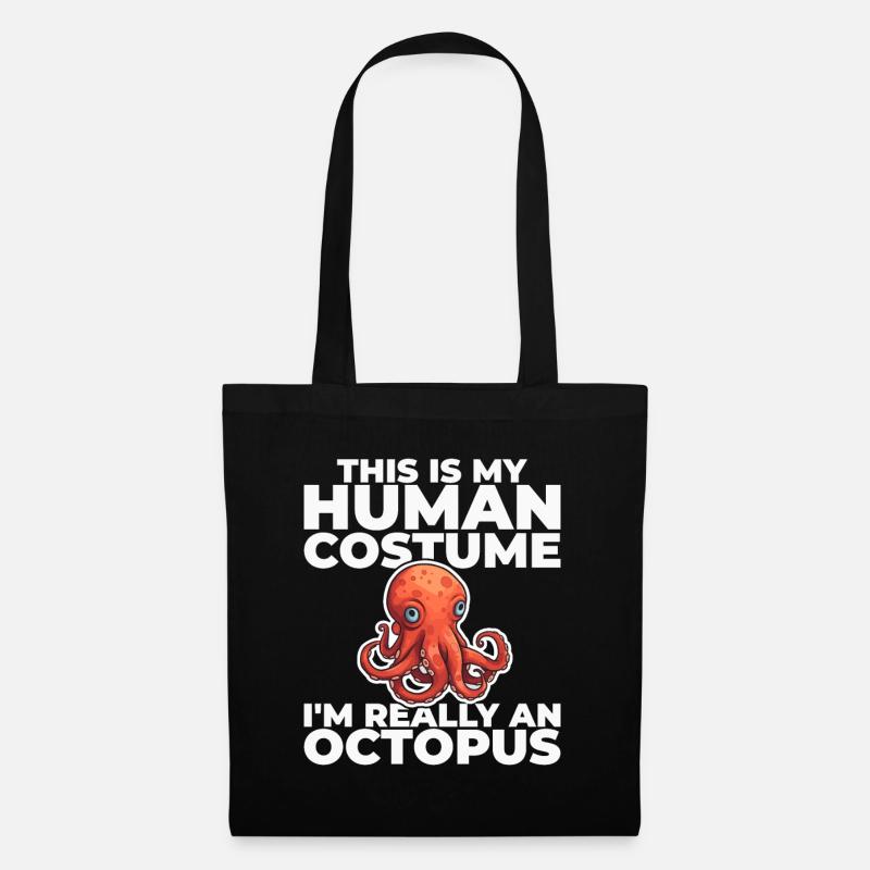 Funny Octopus Kraken Ocean Squid Tintenfisch - Stoffbeutel - Schwarz