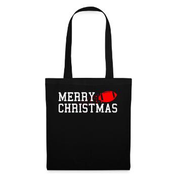 Football Festliche Stimmung Merry Christmas - Stoffbeutel - Schwarz - Vorne