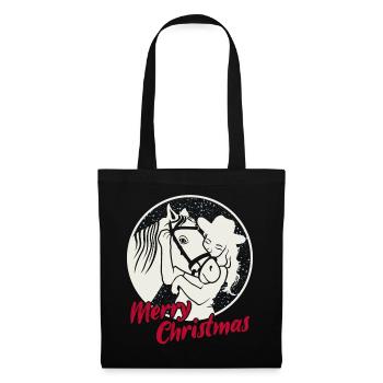 Cheval Amour Fille Joyeux Noël - Sac en tissu - noir - Devant