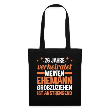 Ehe Jadehochzeit 26 Jahre Verheiratet Hochzeitstag - Stoffbeutel - Schwarz - Vorne