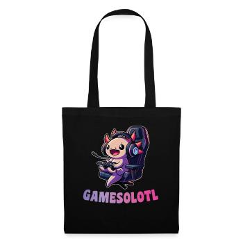 Gamesolotl lustiges Axolotl Wortspiel für Gamer - Stoffbeutel - Schwarz - Vorne