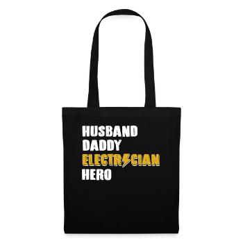 Mari Papa Électricien Héros Ingénieur électricien - Sac en tissu - noir - Devant