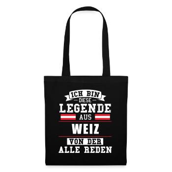 Stadt Weiz Österreich Legende Spruch - Stoffbeutel - Schwarz - Vorne