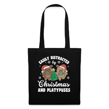 Facilement distrait par Noël et l’ornithorynque - Sac en tissu - noir - Devant