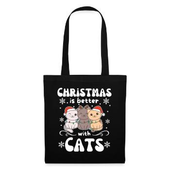 Noël, c’est mieux avec les chats - Sac en tissu - noir - Devant