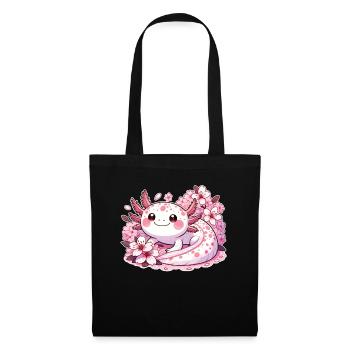 Axolotl de printemps avec des fleurs de cerisier Sweet Spring - Sac en tissu - noir - Devant