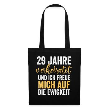 Ehe Samthochzeit 29 Jahre Verheiratet Hochzeitstag - Stoffbeutel - Schwarz - Vorne