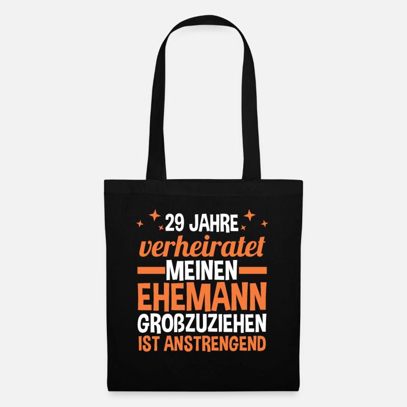 Ehe Samthochzeit 29 Jahre Verheiratet Hochzeitstag - Stoffbeutel - Schwarz