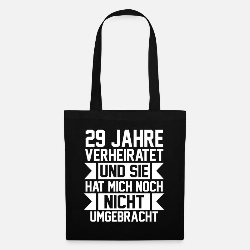 Ehe Samthochzeit 29 Jahre Verheiratet Hochzeitstag - Stoffbeutel - Schwarz
