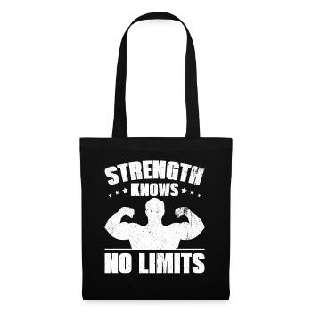 Strength Knows No Limits Empowering Workout Fitnes - Stoffbeutel - Schwarz - Vorne