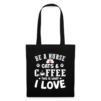 Nurse Nursing - Be A Nurse Cats & Coffee This Is W - Tote Bag - black - Front