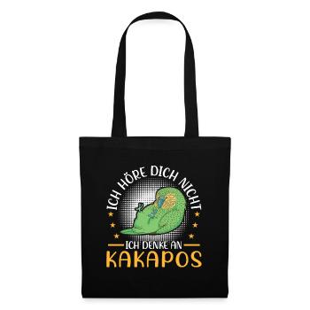 Denke an Kakapo flugunfähiger Papagei - Stoffbeutel - Schwarz - Vorne