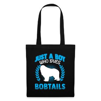 Garçon qui aime Bobtail vieux berger anglais - Sac en tissu - noir - Devant