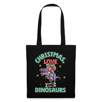 Dino Boy Enfants Noël Amour Dinosaure - Sac en tissu - noir - Devant