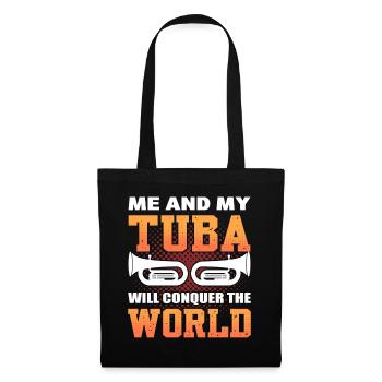 Moi et mon tuba allons conquérir le joueur de tuba mondial - Sac en tissu - noir - Devant