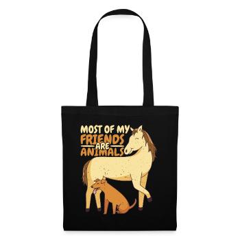 La plupart de mes amis sont des animaux 6 - Sac en tissu - noir - Devant