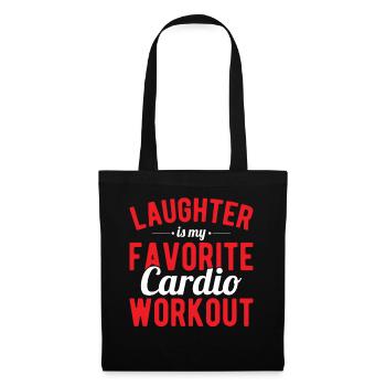 Laughter Is My Favorite Cardio Workout Jokes Humor - Stoffbeutel - Schwarz - Vorne