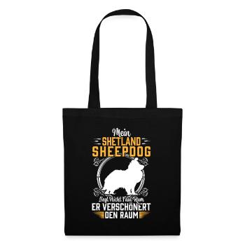 Shetland Sheepdog ist nicht faul Sheltie - Stoffbeutel - Schwarz - Vorne
